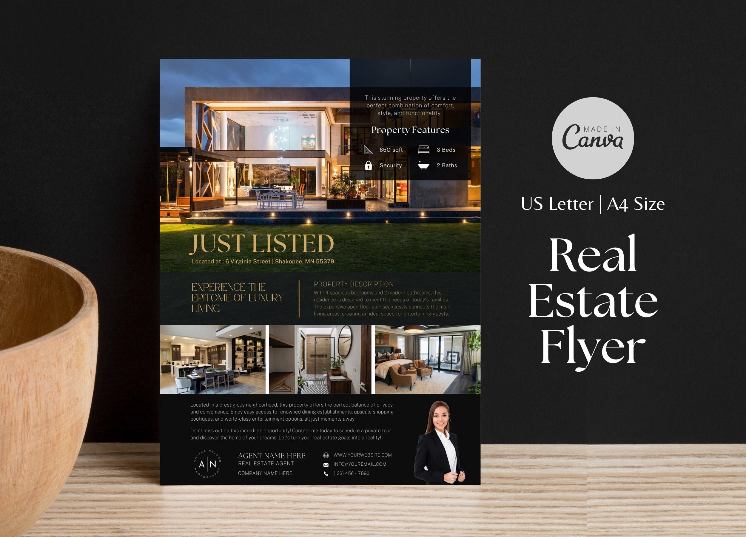 Just Listed Real Estate Flyer | Modern Real Estate Flyers | Luxury ...