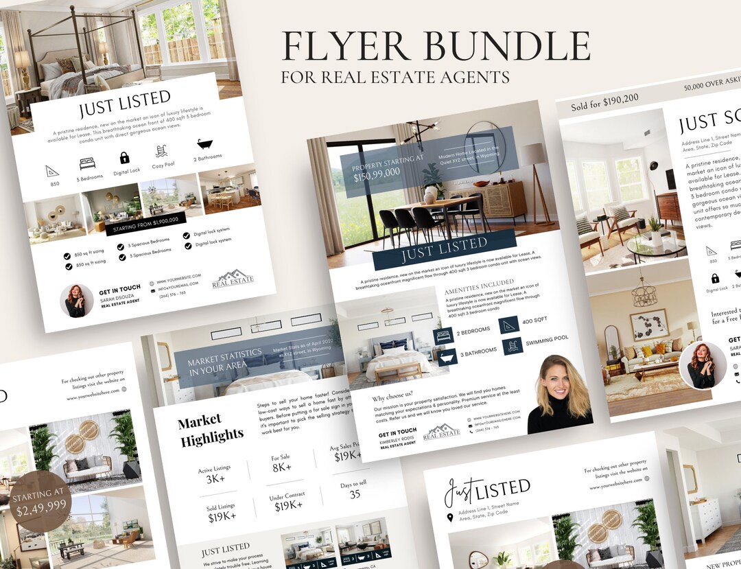 16 Flyer Templates | Real Estate Marketing Bundle | Editable Listing ...