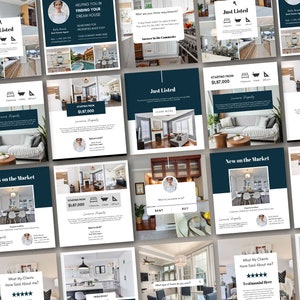 Real Estate Instagram posts, Realtor Templates, Instagram posts, Canva Instagram Post, Canva Templates, Templates, Instagram Canva Posts image 2