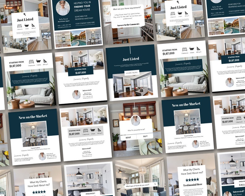 Real Estate Instagram posts, Realtor Templates, Instagram posts, Canva Instagram Post, Canva Templates, Templates, Instagram Canva Posts image 2
