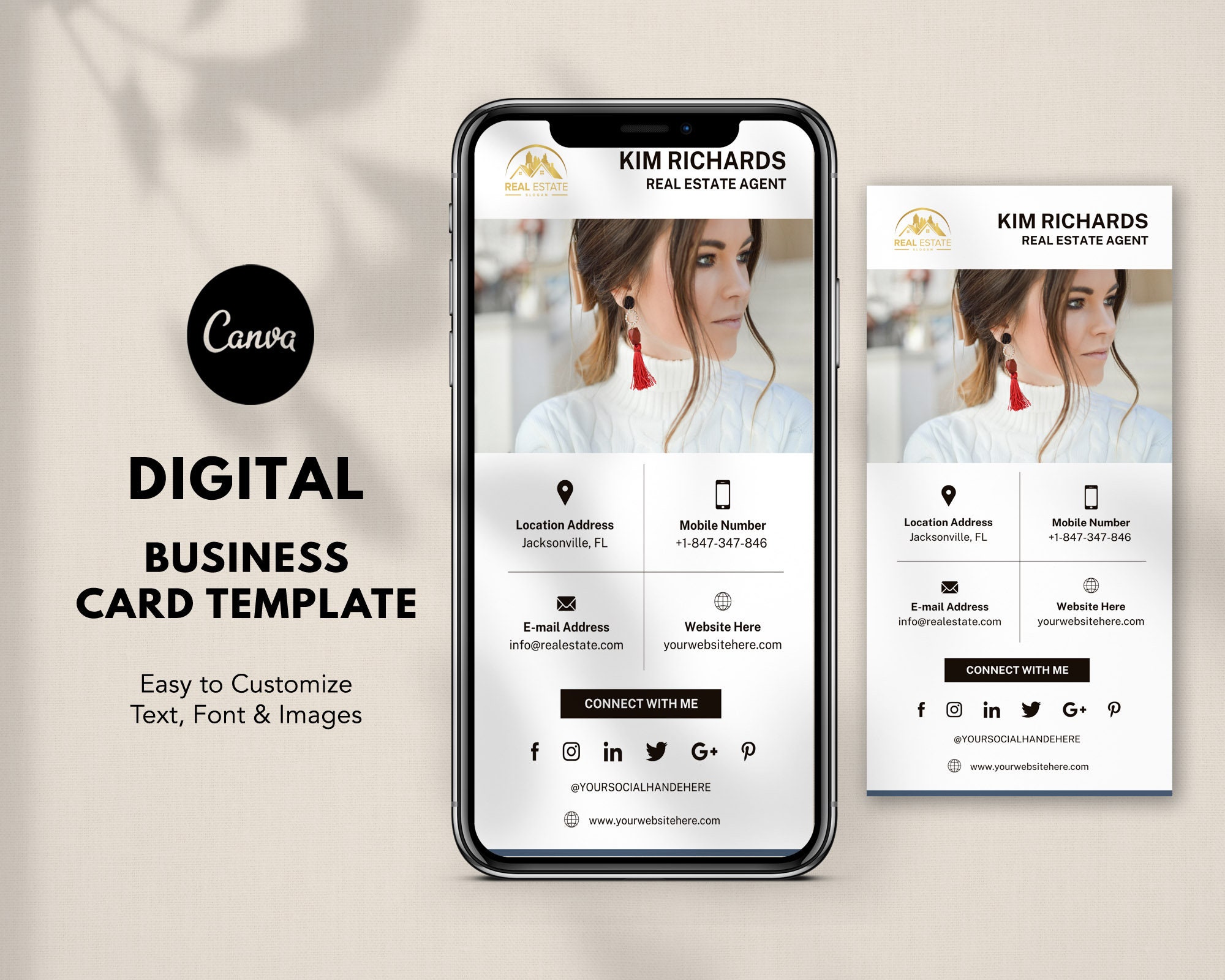 Digital Business Card Canva Template Vol 14 Modern Business Card