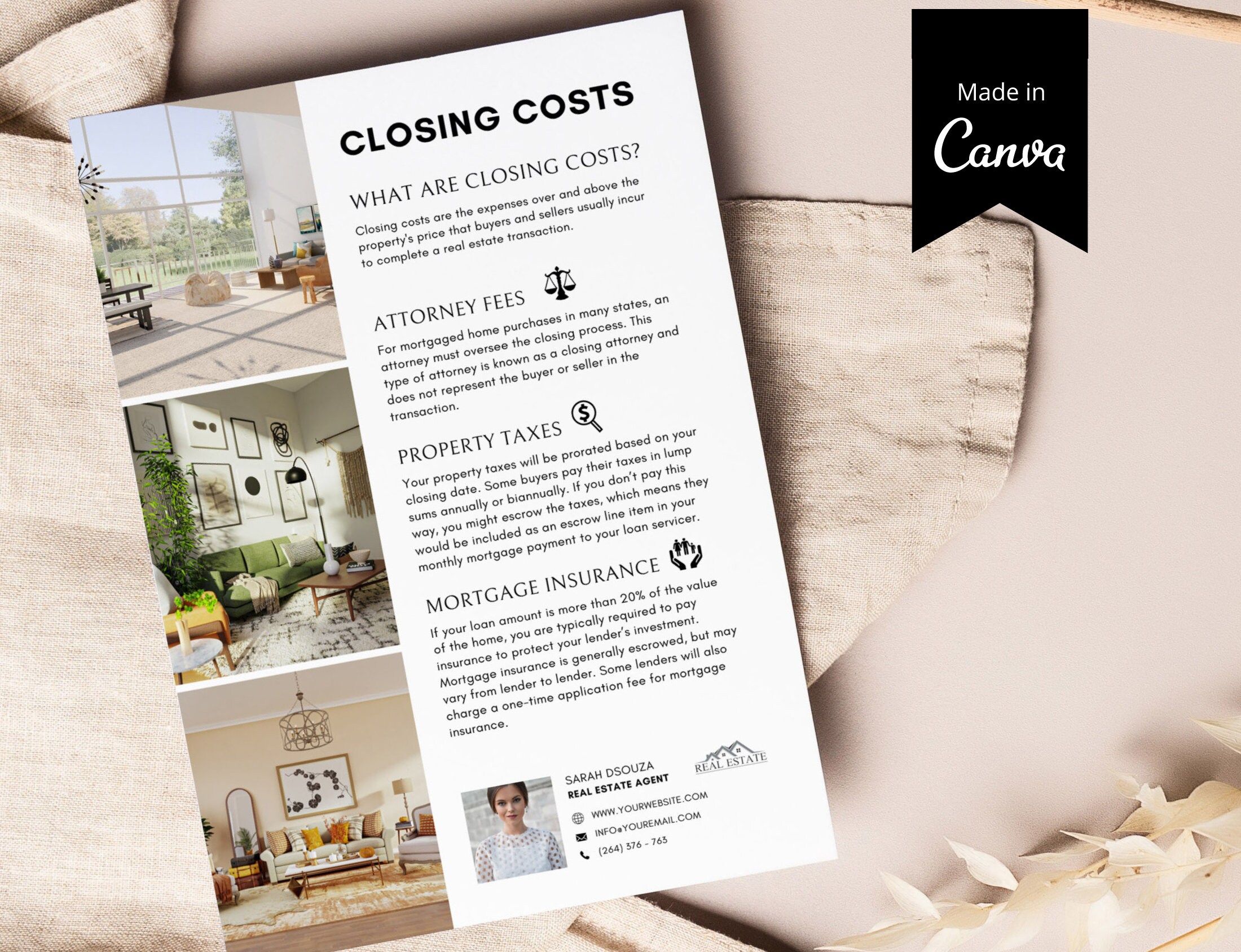 Editable Closing Cost Flyer Real Estate Flyer Realtor Marketing Real ...