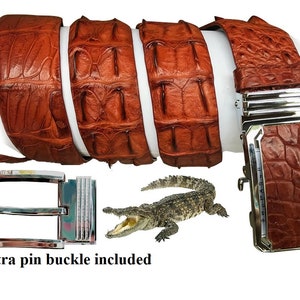 Alligator Crocodile Men Belt Skin Blue Leather Men Belt 49x1.5 NO JOIN