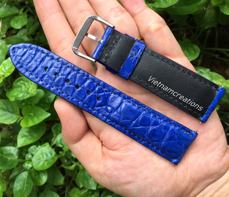 BLUE Alligator Crocodile Watch Strap Band Replacement Watch Etsy
