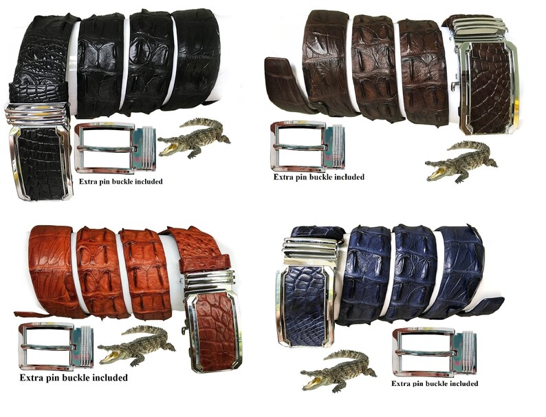 Alligator Crocodile Men Belt Skin Blue Leather Men Belt 49x1.5 NO JOIN