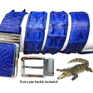 Alligator Crocodile Men Belt Skin Blue Leather Men Belt 49x1.5 NO JOIN