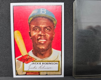 Decoy 1952 Topps Jackie Robinson Card In Vintage 30+yr old Toploader