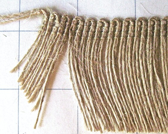 Natural Jute Tassel Trim - Natural (Sold by the Yard)