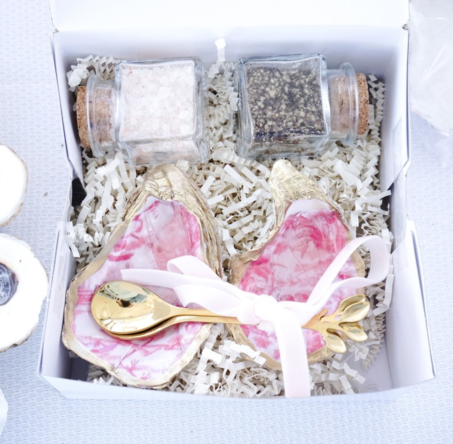 Decoupage Oyster Salt & Pepper Gift Set Etsy