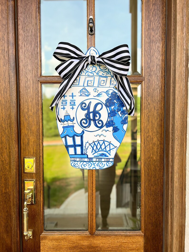 24 Inch Chinoiserie Ginger Jar Door Hanger Etsy