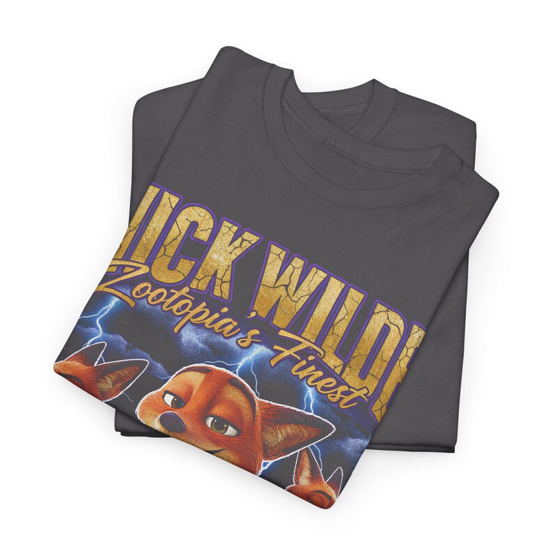 Nick Wilde Shirt, Vintage 90s Bootleg Rap Tee, Zootopia Fox T-Shirt, Retro Movie Merch, Funny Streetwear Graphic Tee, Gift for Him image 6