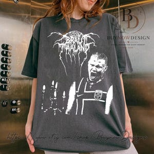 Erling Haaland Black Metal T-Shirt, Braut Haaland Heavy Metal Football Shirt, Vintage Norway Soccer Tee, Gothic Football Fan Gift