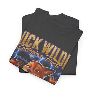 Nick Wilde Shirt, Vintage 90s Bootleg Rap Tee, Zootopia Fox T-Shirt, Retro Movie Merch, Funny Streetwear Graphic Tee, Gift for Him image 5