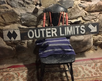 Rustic Wood Outer Limits Ski Trail Sign, Killington Decor