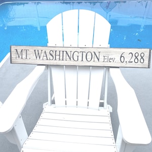 Mt. Washington New Hampshire Elevation Sign, Rustic (Free Shipping)