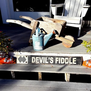 DEVILS FIDDLE Ski Trail Sign, Rustic Killington Decor