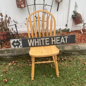 WHITE HEAT Rustic Wood trail Sign from Sunday River, Maine