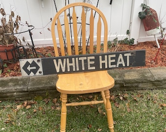Rustic Wood 'WHITE HEAT' Trail Sign, Sunday River Maine