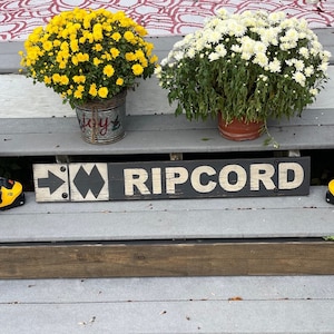 RIPCORD Double black diamond Rustic Wood Ski trail Sign from Sugarbush Vermont. (Free Shipping)