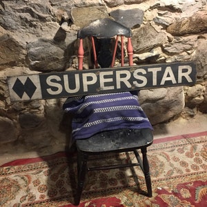 SUPERSTAR Rustic Wood trail Sign from Killington Mountain, VT (Free Shipping)