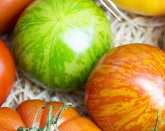 Tomato seeds, 40 Striped tomato, Green Tomato,Striped Tomatoes Mix,Tomato Yellow,Ukrainian organic seeds SW102+track N