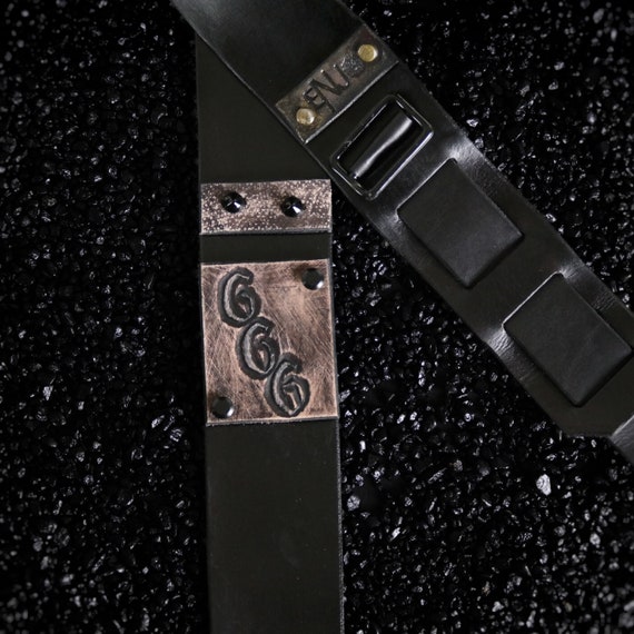 2.5 Inches Leather Guitar Strap With Lion Buckle..Brown