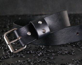 NEW Designer Womens Mens 2 Row 2 Hole Punch Leather Belt S M L XL 2 Prong Buckle 