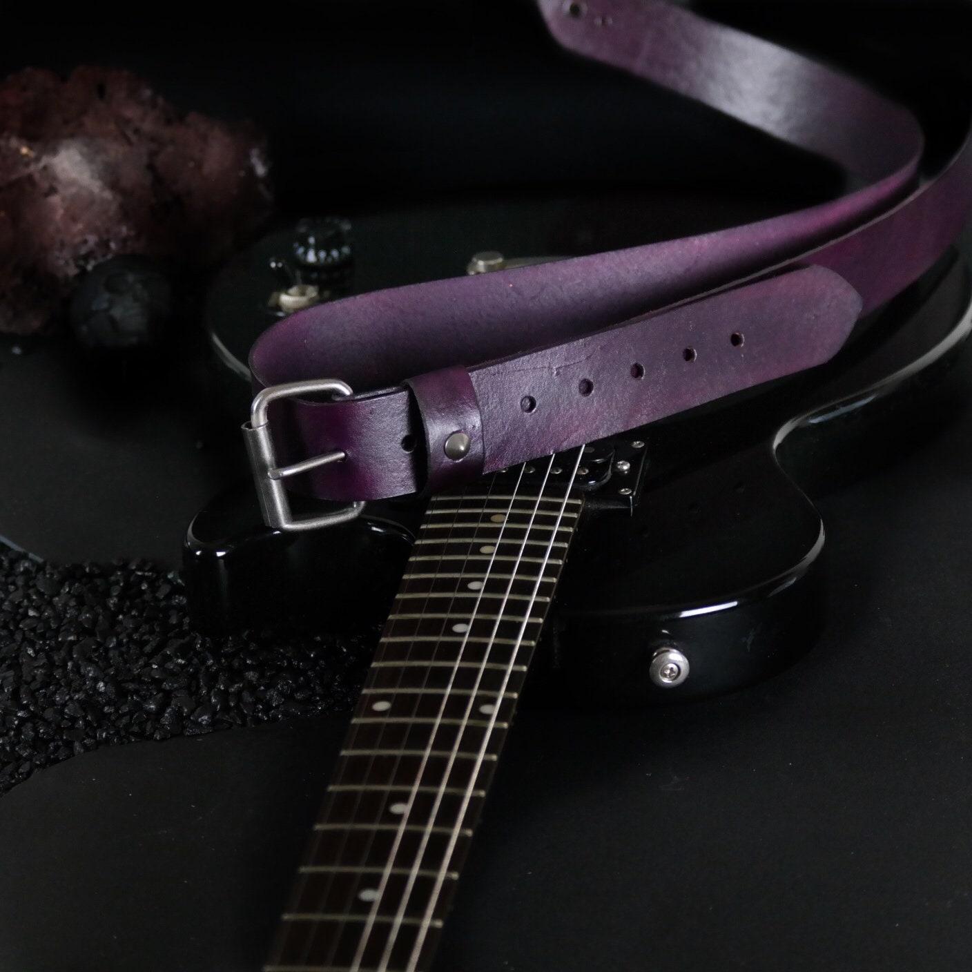 Custom Leather Guitar Strap W/ BUCKLE...Slim 1.5 Etsy