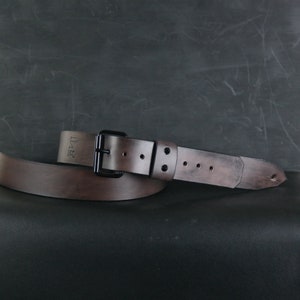 Leather Guitar Strap. Adjustable  Buckle. Slim. 2 inches wide. Antique BLACK