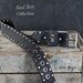 Aged Leather Belt – Studded With Skull Loop Design, 2" Wide, Black – Men's Rocker Style