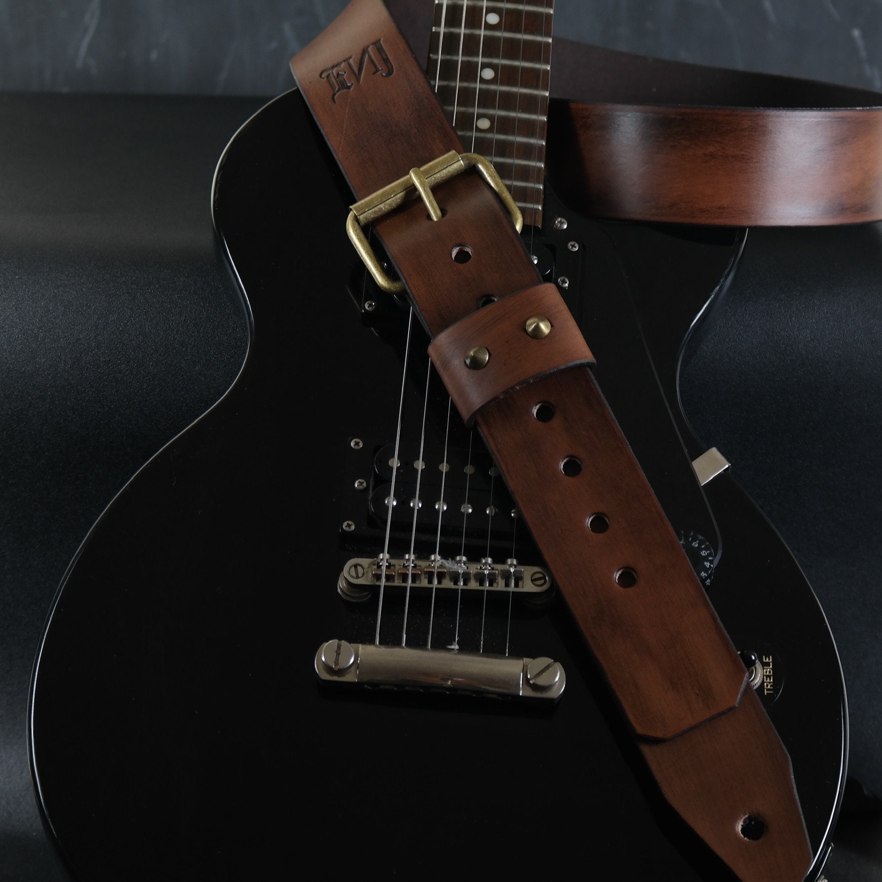 Custom Leather Guitar Strap. BUCKLE. 2 Wide. Antique BROWN Etsy