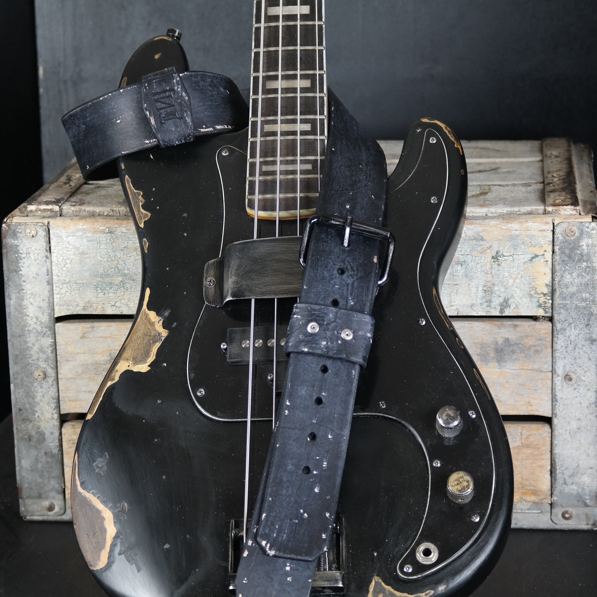 Aged Leather Guitar Strap. 2 Inches Wide. Adjustable Buckle. Etsy