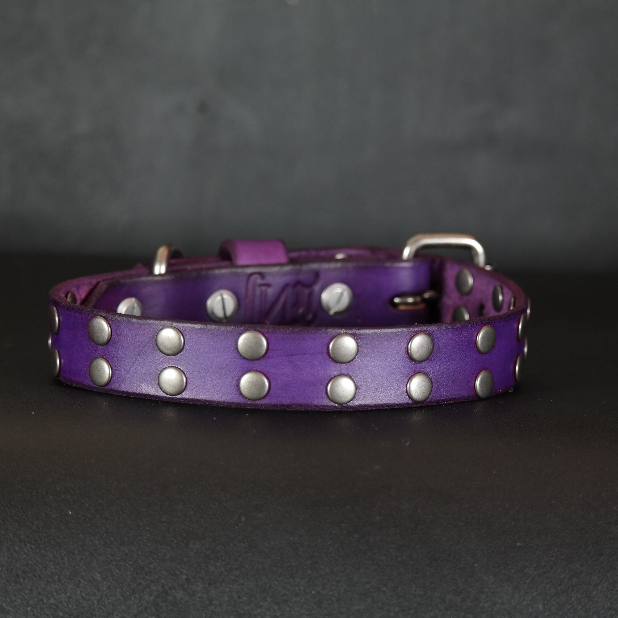Purple spiked dog collar sale