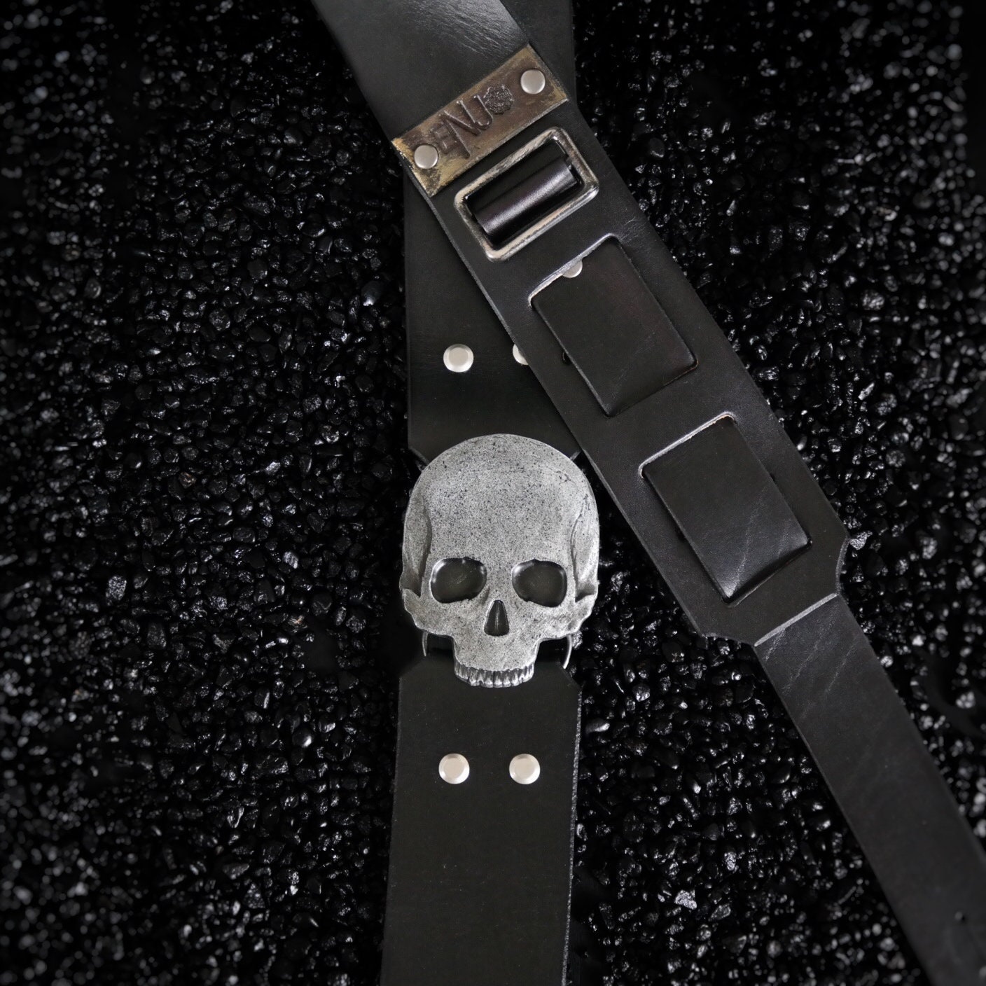 Custom Leather Guitar Strap with Skull Etsy