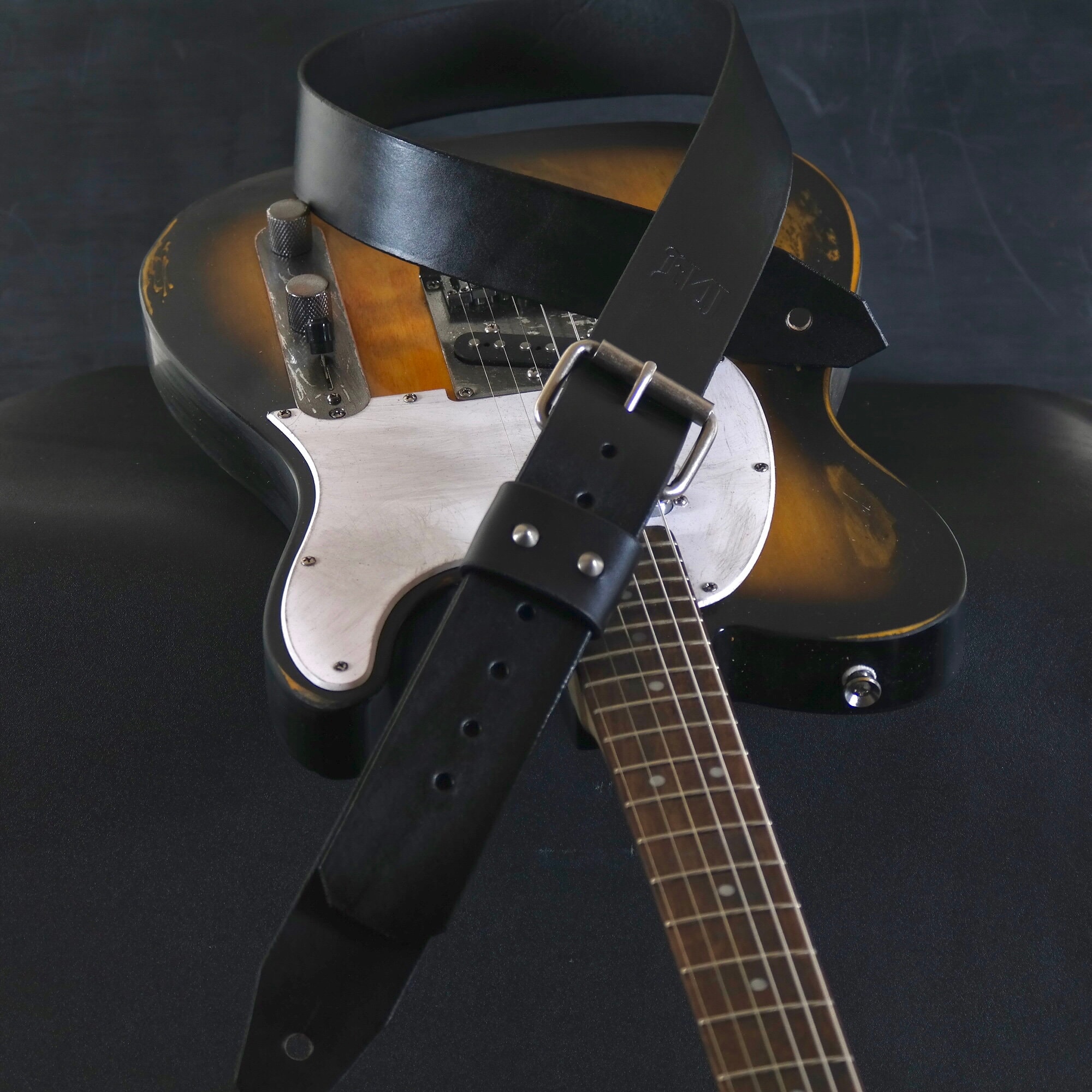 Custom Leather Guitar Strap. BUCKLE. Handmade. 2 Inches Wide. Etsy