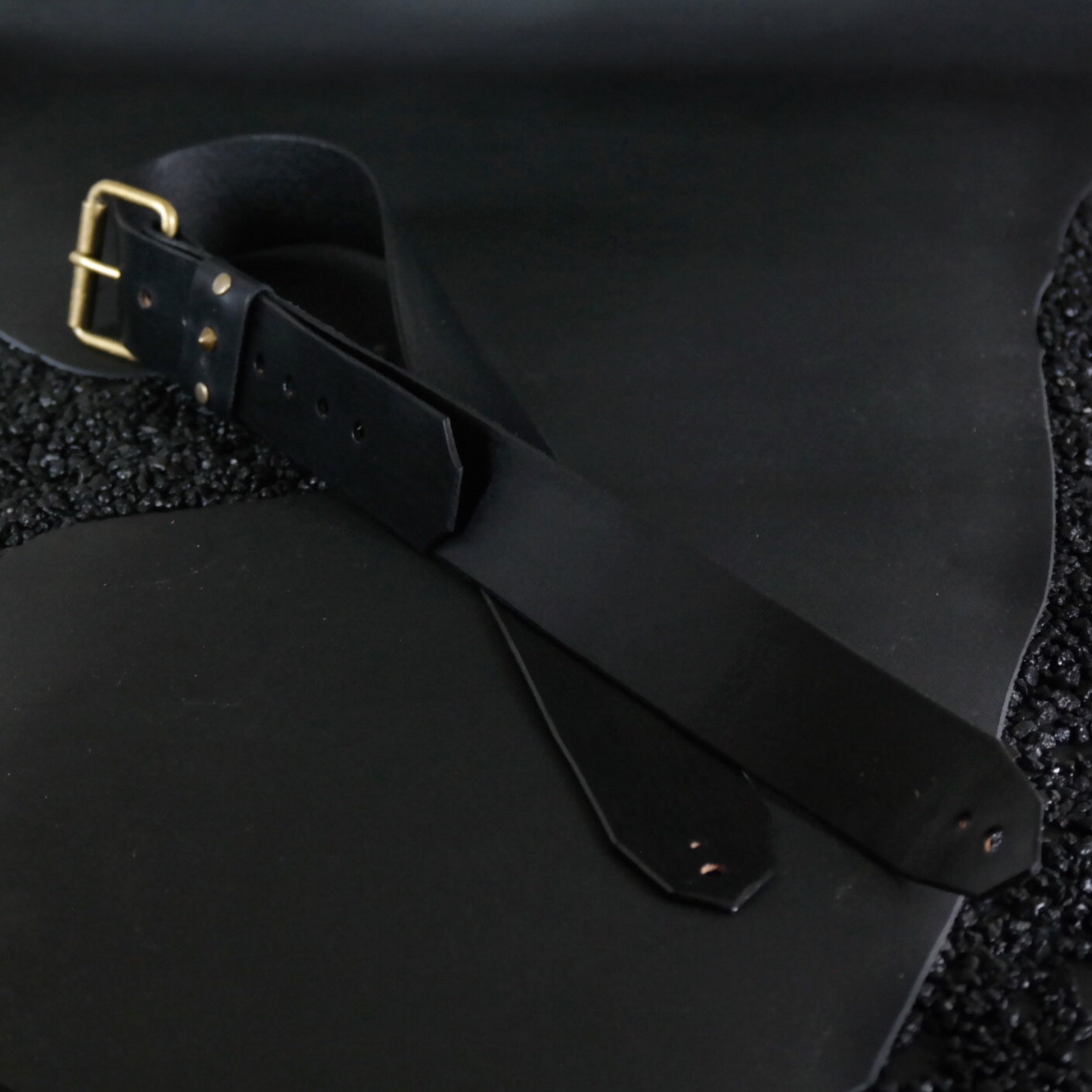 Custom Leather Guitar Strap W/ BUCKLE...2 inches wide. BLACK Etsy