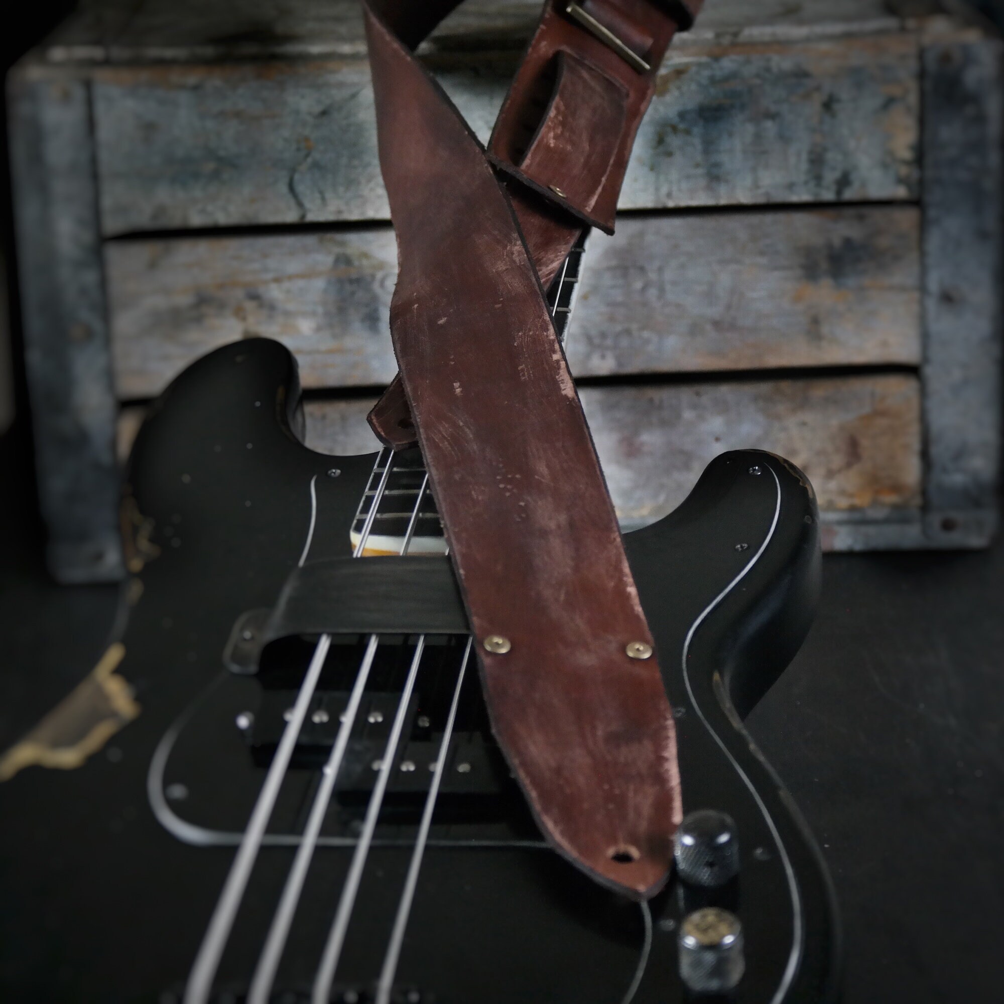 Aged Leather Guitar Strap. Handmade. 2.5 Inches Wide. Relic Etsy