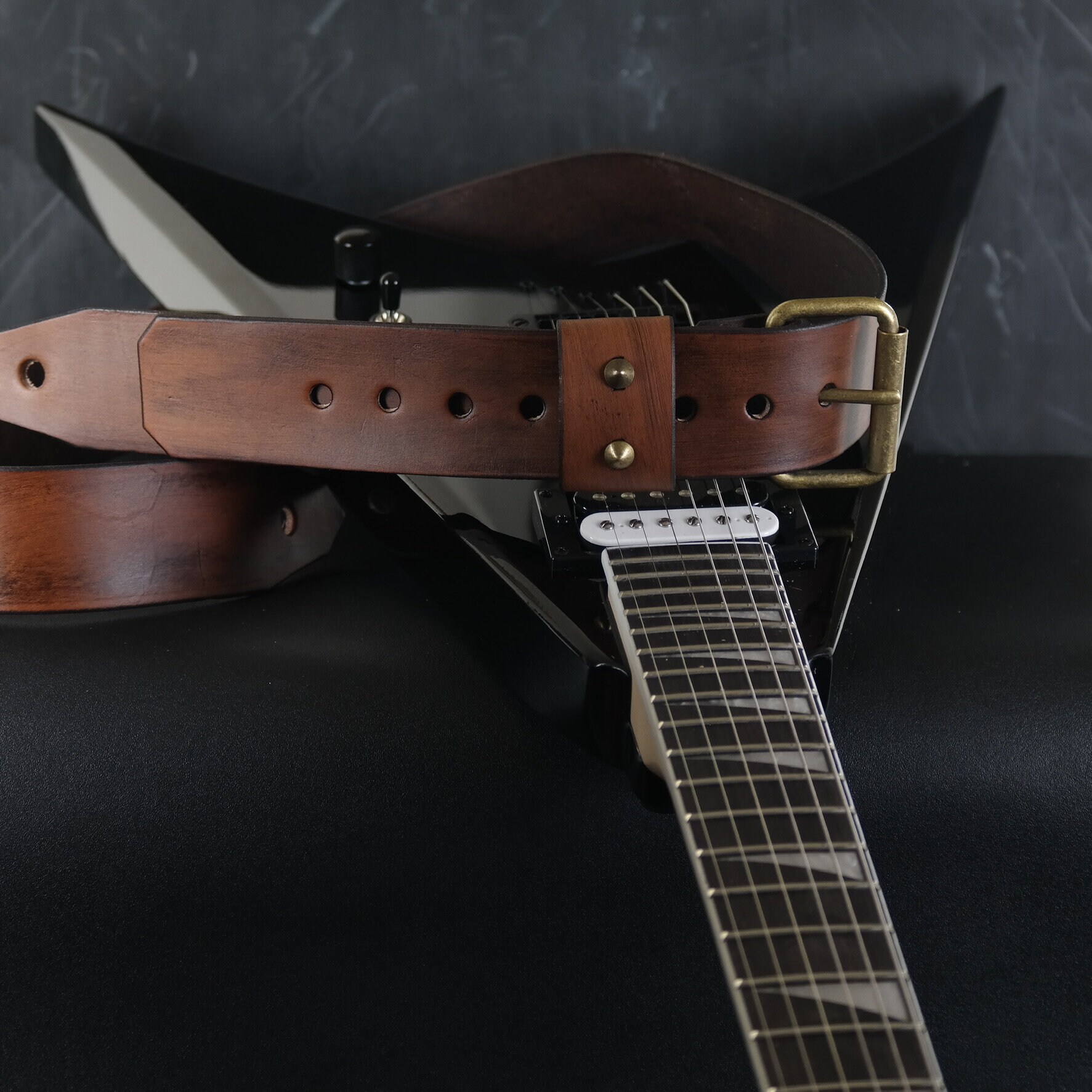 Custom Leather Guitar Strap. BUCKLE. 2 Wide. Antique BROWN Etsy
