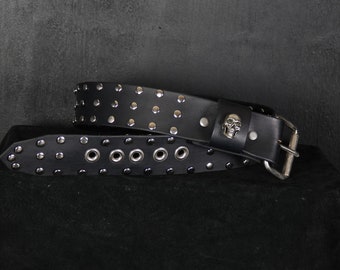 Womens Harley Davidson Black Leather Studded Belt - Classic Skull Design Size 32 Harley-Davidson Women main image 3