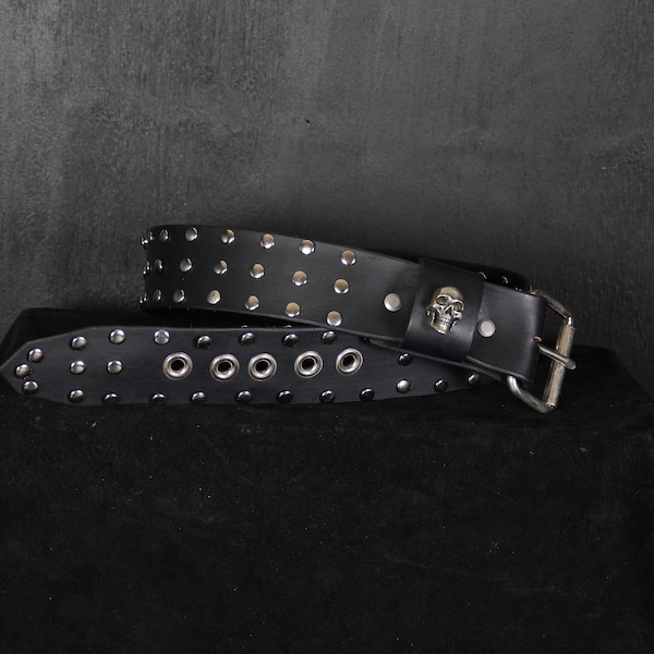mens skull belt