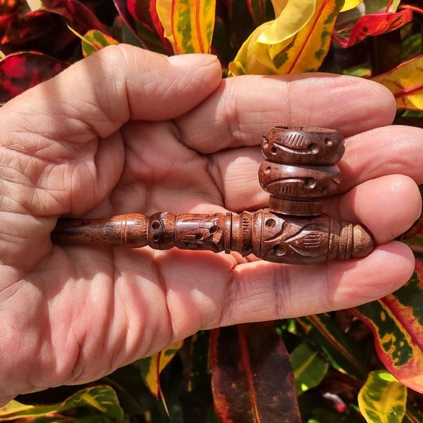 4" Rosewood Hand Carved Tobacco Pipe / Wood Pipe / Rose Wood Bowl for Smoking /Wood Art / Unique / Gift