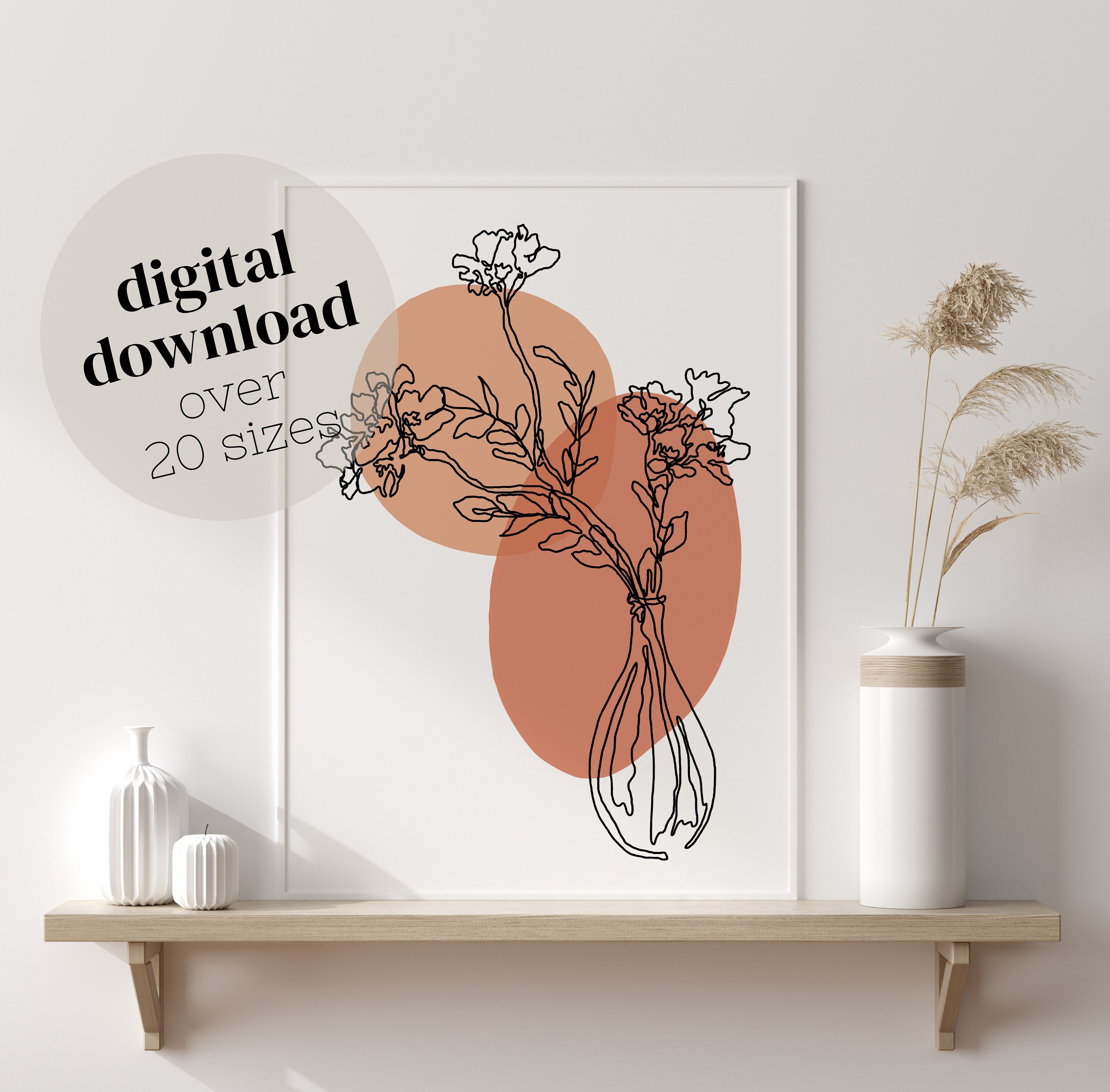 Flower Plant Wall Art. Printable Art / Downloadable Print / - Etsy UK