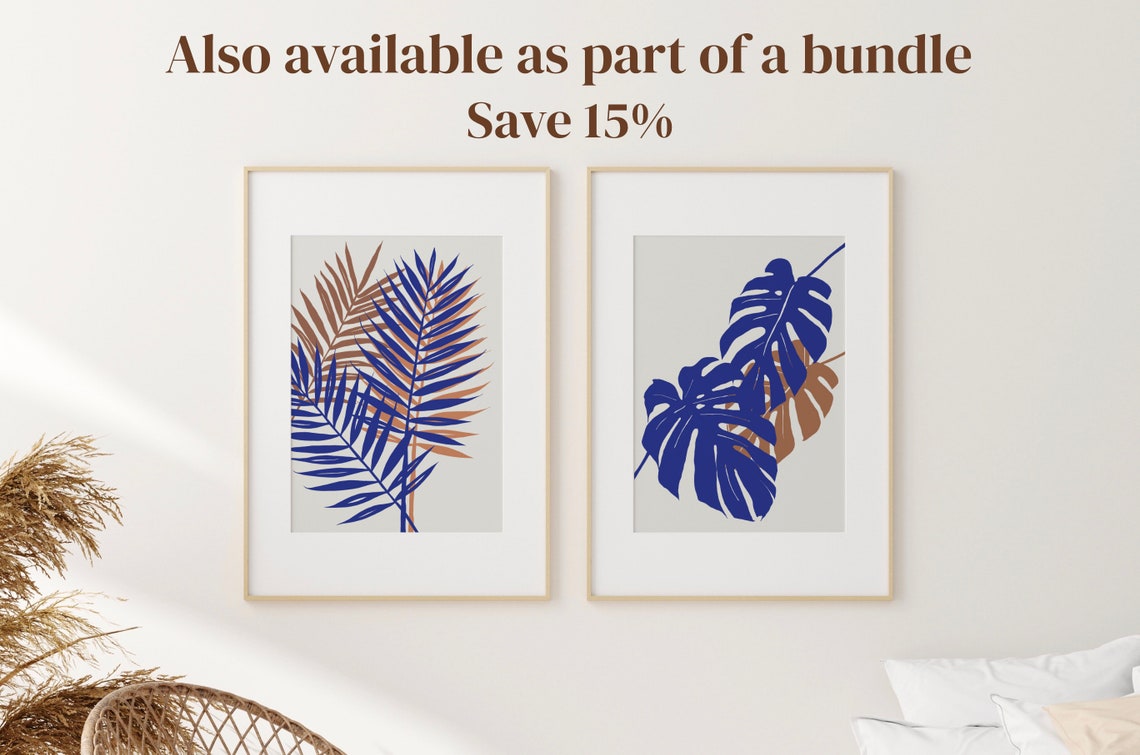 Tropical Leaf Plant Design. Printable Art / Downloadable Print | Etsy