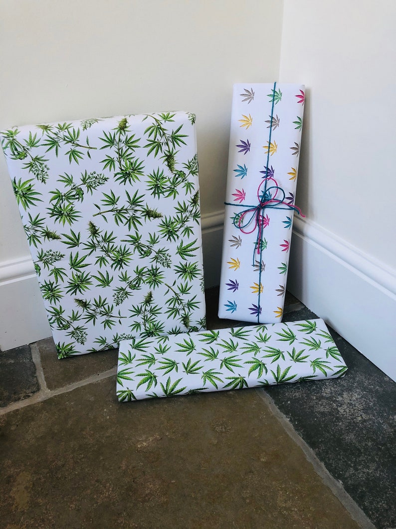 Illustrated Various designs Cannabis Wrapping Paper Marijuana | Etsy