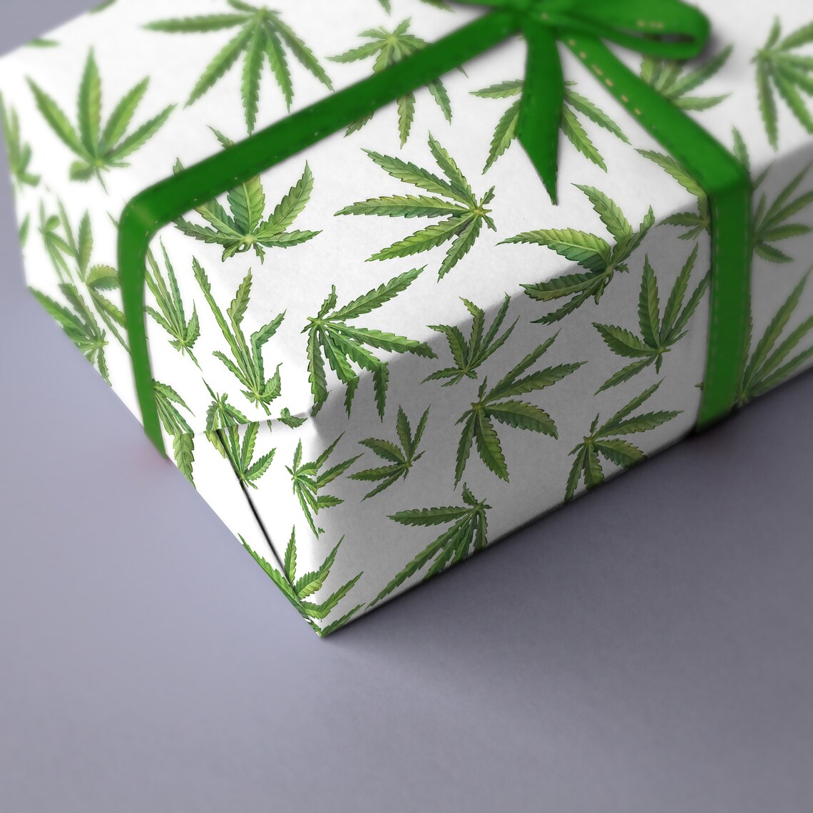 Illustrated Botanical Cannabis Wrapping Paper Marijuana Gift Etsy