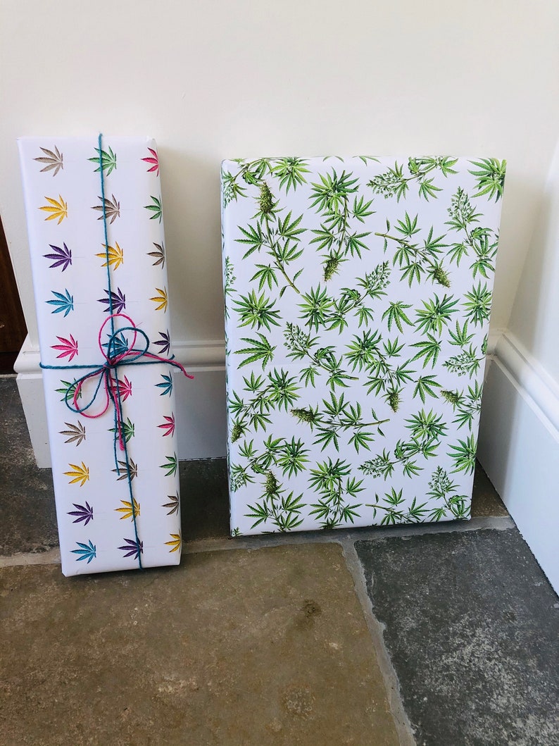 Illustrated Various designs Cannabis Wrapping Paper Marijuana | Etsy