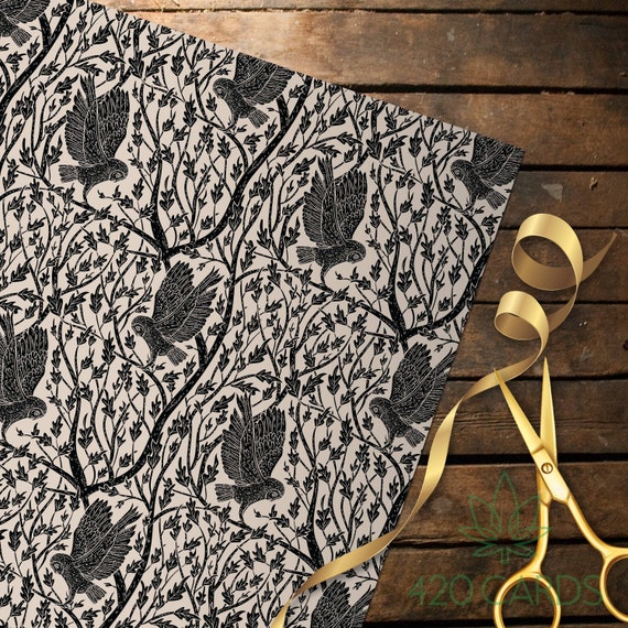 Owls Bird design Birthday Anniversary Large Sheet of Wrapping paper