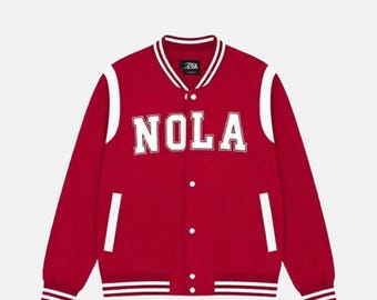 Chaqueta universitaria abotonada personalizada para mujer, chaqueta bomber estilo Letterman bordada a medida, chaqueta con nombre personalizado