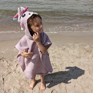 Badeponcho, Kinderponcho, Zebraponcho, Bademode, Kapuzenponcho, Baumwollponcho, Strandabdeckung mit Löchern