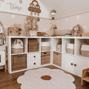 Tapis pour enfants, tapis marguerites, tapis fleuri, tapis décoratif floral, tapis boucle, tapis fleur de sol